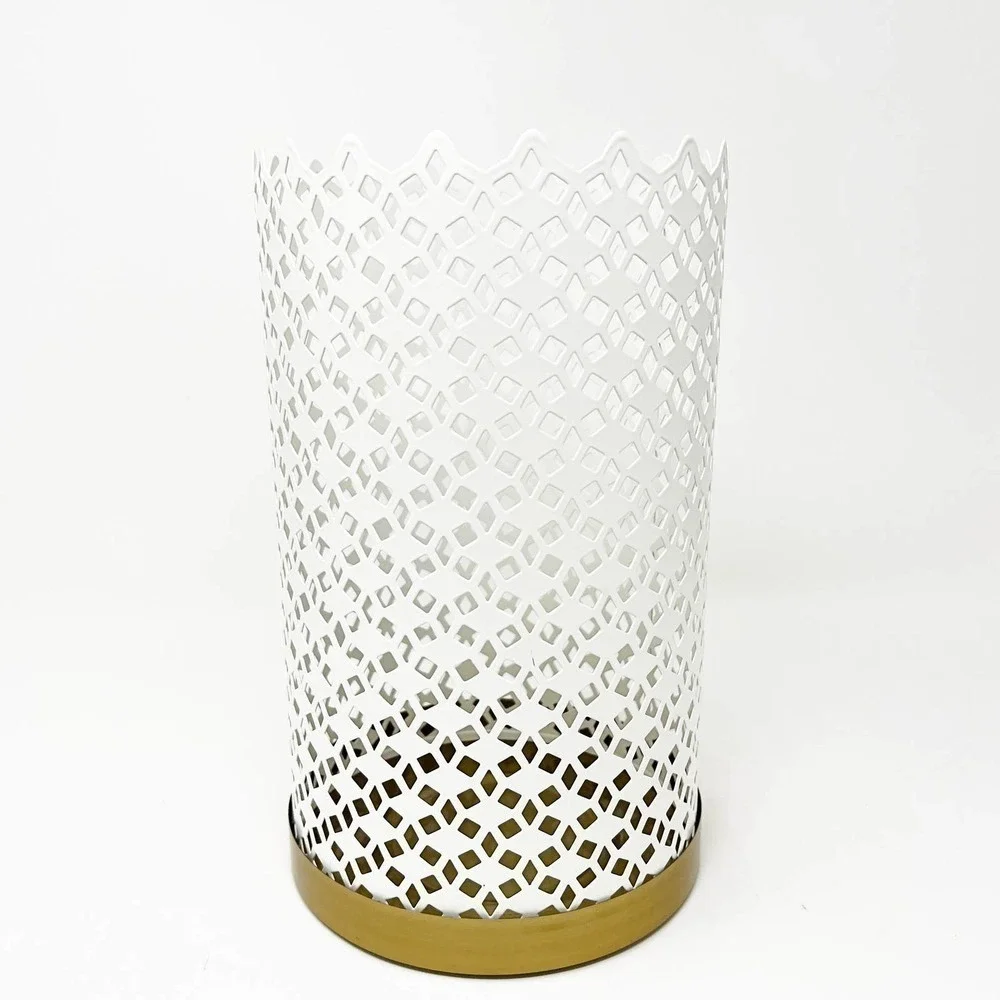 IKEA GOKVALLA Block Candle Holder, White/Brass 10 
